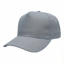 USA-made 5S Light Gray Ripstop baseball cap, 3q view, manufactured in Newark NJ