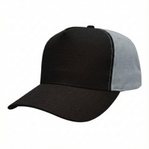 USA-made 5S Black-Light Gray Ripstop baseball cap, 3q view, manufactured in Newark NJ