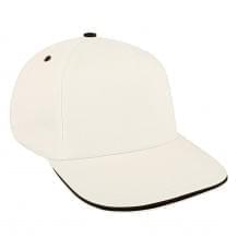 White-Black Canvas Leather Skate Hat