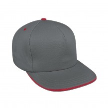Light Gray-Red Domestic Snapback 5 Panel