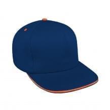 Navy-Orange Canvas Velcro Trucker