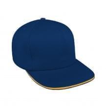 Navy-Athletic Gold Wool Leather Trucker