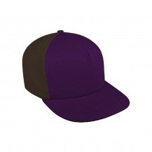 Purple-Black Split 5 Panel Hi Chino Leather Baseball Cap