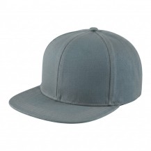 USA-made 6H Light Gray Chino baseball cap, 3q view, manufactured in Newark NJ