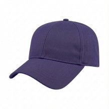USA-made 6L Purple Chino baseball cap, 3q view, manufactured in Newark NJ