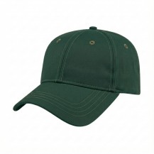 USA-made 6L Hunter Green-Khaki Chino baseball cap, 3q view, manufactured in Newark NJ