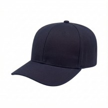 USA-made 6S Navy Chino baseball cap, 3q view, manufactured in Newark NJ