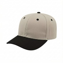 USA-made 6S Putty-Black Brushed Denim baseball cap, 3q view, manufactured in Newark NJ