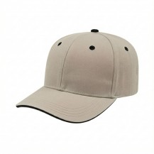 6BDSVE50 Putty-Black 3q USA-made 6S Putty-Black Brushed Denim baseball cap, 3q view, manufactured in Newark NJ