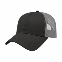 USA-made 6L Black-Light Gray Chino baseball cap, 3q view, manufactured in Newark NJ