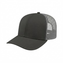 USA-made 6S Dark Gray-Light Gray Chino baseball cap, 3q view, manufactured in Newark NJ