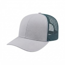 USA-made 6S White-Hunter Green Chino baseball cap, 3q view, manufactured in Newark NJ