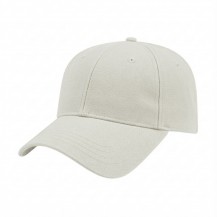 USA-made 6L White Cotton Duck baseball cap, 3q view, manufactured in Newark NJ