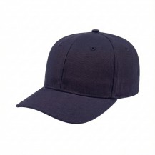 USA-made 6S Navy Cotton Duck baseball cap, 3q view, manufactured in Newark NJ