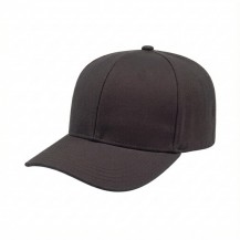 USA-made 6S Dark Gray Cotton Spandex baseball cap, 3q view, manufactured in Newark NJ