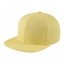 USA-made 6H Safety Green Polycotton Twill baseball cap, 3q view, manufactured in Newark NJ