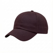 USA-made 6U Burgundy Polycotton Twill baseball cap, 3q view, manufactured in Newark NJ