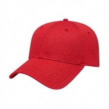 USA-made 6L Red Diamond Pro baseball cap, 3q view, manufactured in Newark NJ