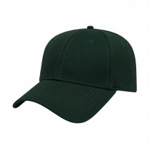 USA-made 6L Hunter Green Diamond Pro baseball cap, 3q view, manufactured in Newark NJ