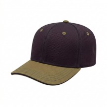 USA-made 6S Navy-Khaki Diamond Pro baseball cap, 3q view, manufactured in Newark NJ