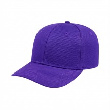 USA-made 6S Purple Diamond Pro baseball cap, 3q view, manufactured in Newark NJ