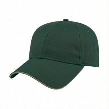 6DTLTE52 Hunter Green-Khaki 3q USA-made 6L Hunter Green-Khaki Domestic Twill baseball cap, 3q view, manufactured in Newark NJ