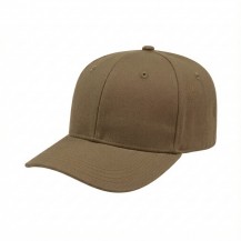 USA-made 6S Khaki Domestic Twill baseball cap, 3q view, manufactured in Newark NJ