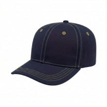 6DTSTE90 Navy-Khaki 3q USA-made 6S Navy-Khaki Domestic Twill baseball cap, 3q view, manufactured in Newark NJ