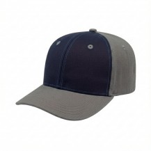 USA-made 6S Navy-Light Gray Domestic Twill baseball cap, 3q view, manufactured in Newark NJ