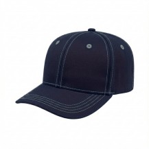 USA-made 6S Navy-Light Gray Domestic Twill baseball cap, 3q view, manufactured in Newark NJ