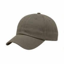 USA-made 6U Khaki Domestic Twill baseball cap, 3q view, manufactured in Newark NJ