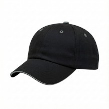 USA-made 6U Black-Light Gray Domestic Twill baseball cap, 3q view, manufactured in Newark NJ