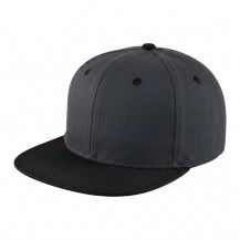 USA-made 6H Dark Gray-Black Organic Twill baseball cap, 3q view, manufactured in Newark NJ