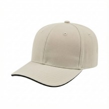 USA-made 6S Putty-Black Organic Twill baseball cap, 3q view, manufactured in Newark NJ
