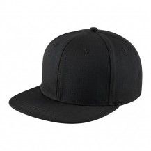 USA-made 6H Black Ripstop baseball cap, 3q view, manufactured in Newark NJ