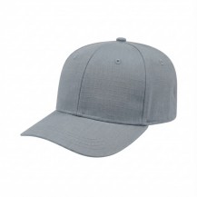 USA-made 6S Light Gray Ripstop baseball cap, 3q view, manufactured in Newark NJ