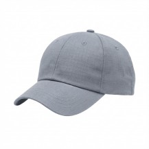 USA-made 6U Light Gray Ripstop baseball cap, 3q view, manufactured in Newark NJ