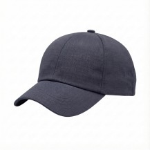 USA-made 6U Dark Gray Ripstop baseball cap, 3q view, manufactured in Newark NJ