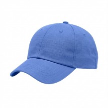 USA-made 6U Light Blue Ripstop baseball cap, 3q view, manufactured in Newark NJ