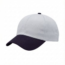 USA-made 6U White-Navy Ripstop baseball cap, 3q view, manufactured in Newark NJ
