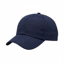 USA-made 6U Navy Ripstop baseball cap, 3q view, manufactured in Newark NJ