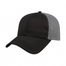 USA-made 6L Black-Light Gray Chino baseball cap, 3q view, manufactured in Newark NJ