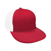 Red-White Meshback Velcro Dad Cap