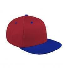 Red-Royal Blue Ripstop Velcro Flat Brim