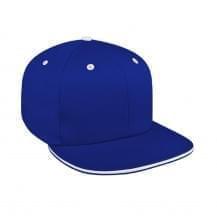 Royal Blue-White Canvas Snapback Flat Brim