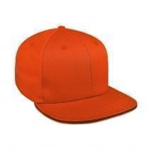 Orange-Black Canvas Slide Buckle Flat Brim