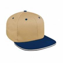 Khaki-Navy Pro Knit Snapback Flat Brim