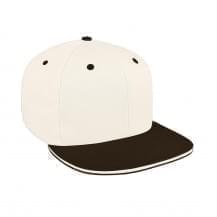 White-Black Canvas Snapback Flat Brim