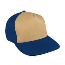 Khaki-Navy Pro Knit Snapback Flat Brim
