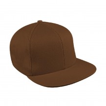 Solid Color Wool Self Strap Flat Brim